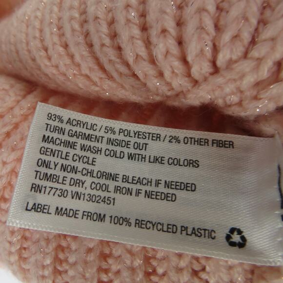 A New Day Pink Open Knit Sparkle Sweater Crewneck Blush Pink Small - Picture 5 of 7